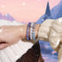 Violettes Wintergrün | 925 Sterling Silber | Glühwürmchen-Glasarmband